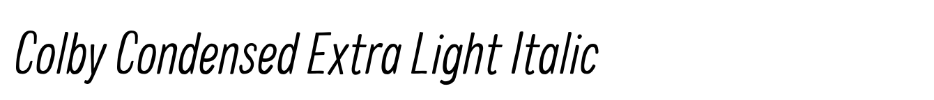 Colby Condensed Extra Light Italic image